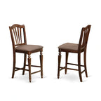 East West Furniture 9 Piece Counter Height Pub Set Includes a Square Dining Table and 8 Kitchen Chairs, Mahogany(Seat Options)
