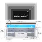 White LED Farmhouse Highboy TV Stand for TVs Up to 65" — 1 Person Assembly