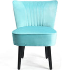 Turquoise / Grey Flannel Armless Accent Chair, Set of 2