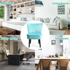 Turquoise / Grey Flannel Armless Accent Chair, Set of 2