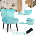 Turquoise / Grey Flannel Armless Accent Chair, Set of 2