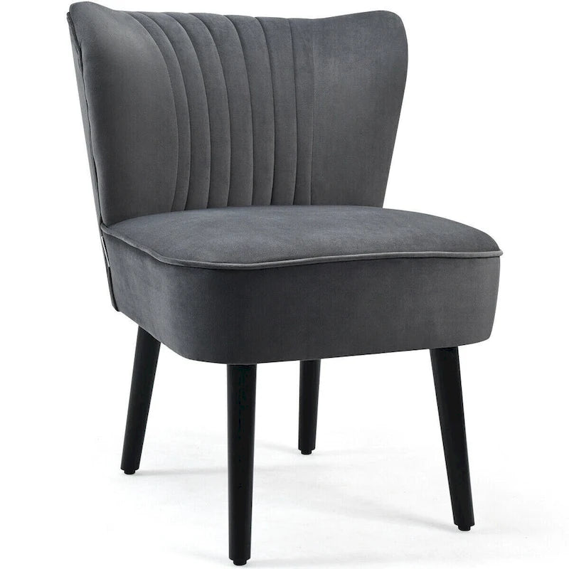 Turquoise / Grey Flannel Armless Accent Chair, Set of 2