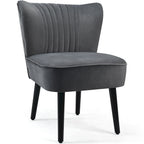 Turquoise / Grey Flannel Armless Accent Chair, Set of 2