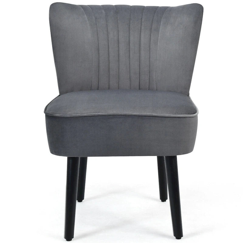 Turquoise / Grey Flannel Armless Accent Chair, Set of 2