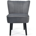 Turquoise / Grey Flannel Armless Accent Chair, Set of 2
