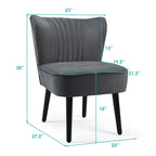 Turquoise / Grey Flannel Armless Accent Chair, Set of 2