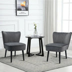 Turquoise / Grey Flannel Armless Accent Chair, Set of 2