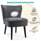 Turquoise / Grey Flannel Armless Accent Chair, Set of 2