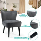 Turquoise / Grey Flannel Armless Accent Chair, Set of 2