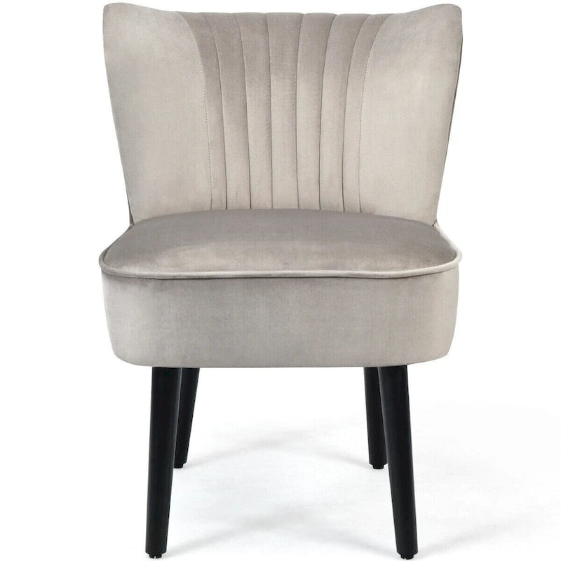 Turquoise / Grey Flannel Armless Accent Chair, Set of 2