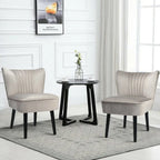 Turquoise / Grey Flannel Armless Accent Chair, Set of 2