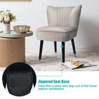 Turquoise / Grey Flannel Armless Accent Chair, Set of 2