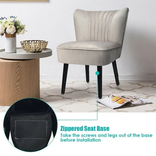 Turquoise / Grey Flannel Armless Accent Chair, Set of 2