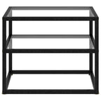 Transparent Tempered Glass Console Table, Steel Frame, 1-Person