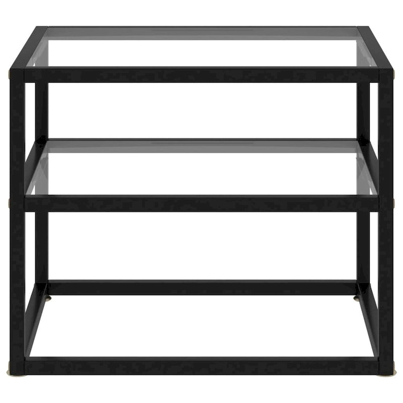 Transparent Tempered Glass Console Table, Steel Frame, 1-Person
