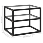 Transparent Tempered Glass Console Table, Steel Frame, 1-Person