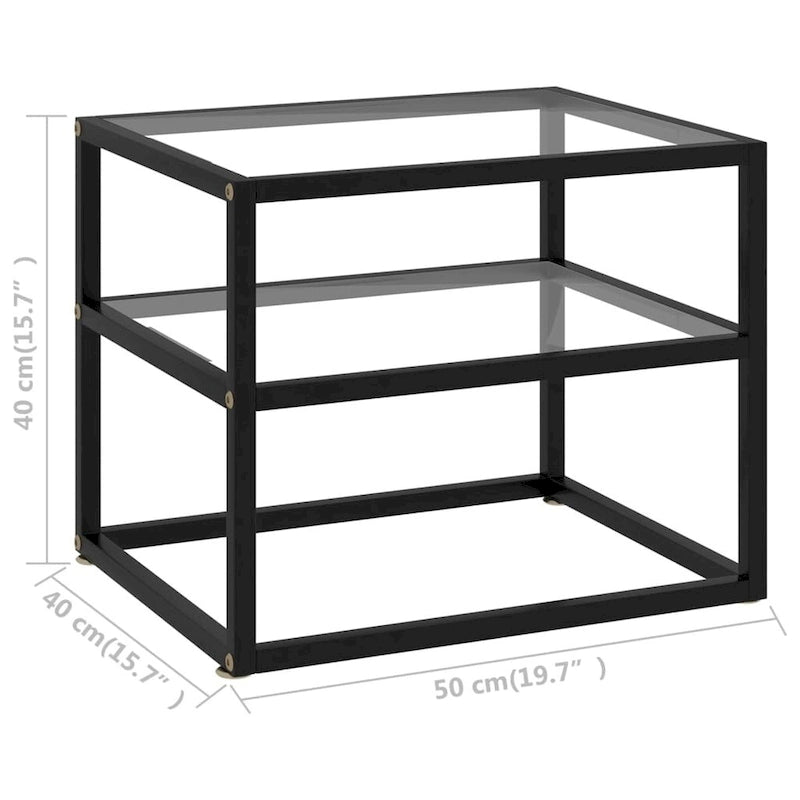Transparent Tempered Glass Console Table, Steel Frame, 1-Person