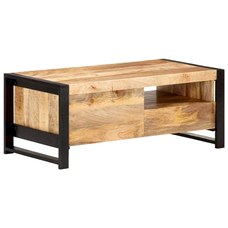 Brown Reclaimed Wood Coffee Table with Storage, 1-Piece