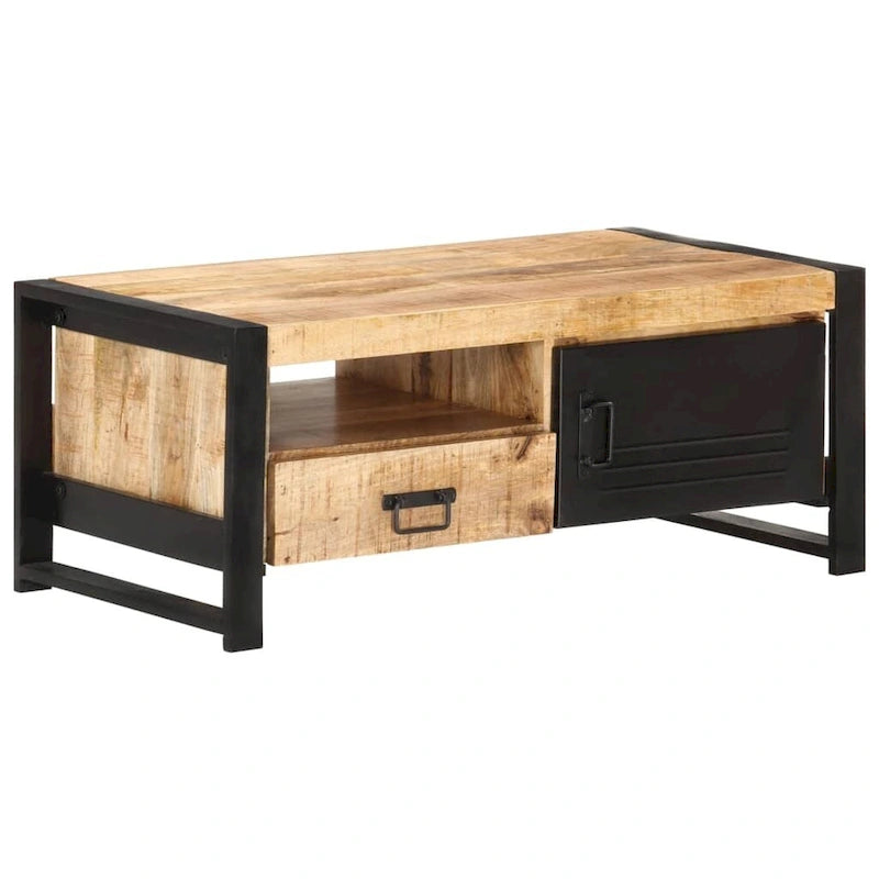 Brown Reclaimed Wood Coffee Table with Storage, 1-Piece