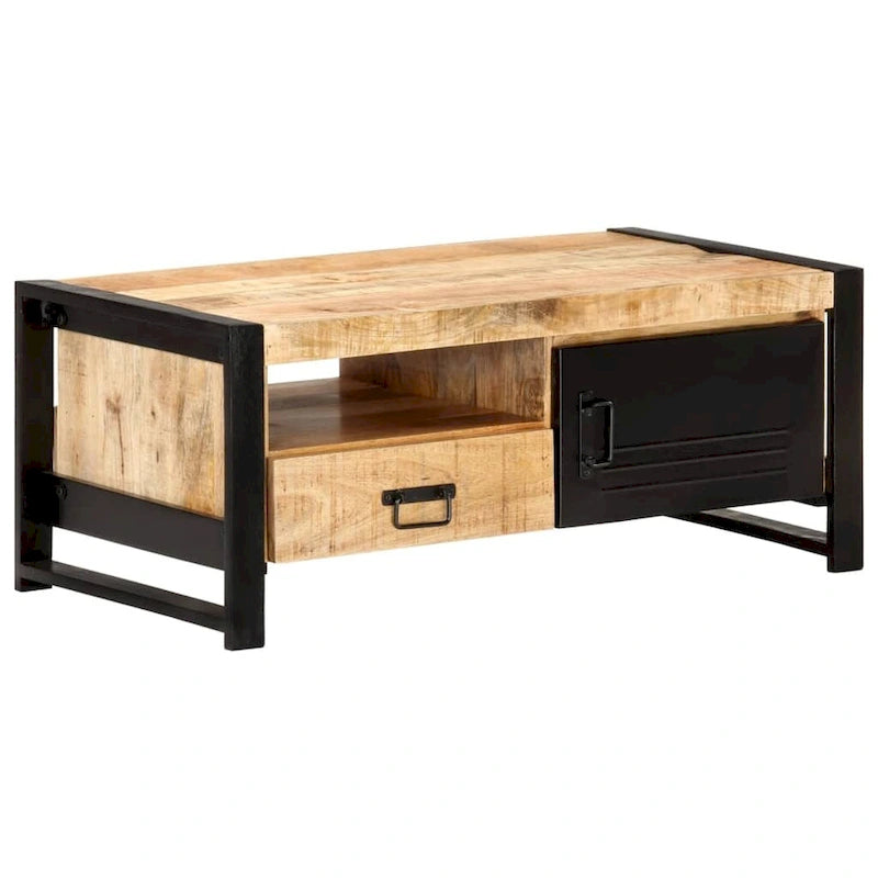 Brown Reclaimed Wood Coffee Table with Storage, 1-Piece