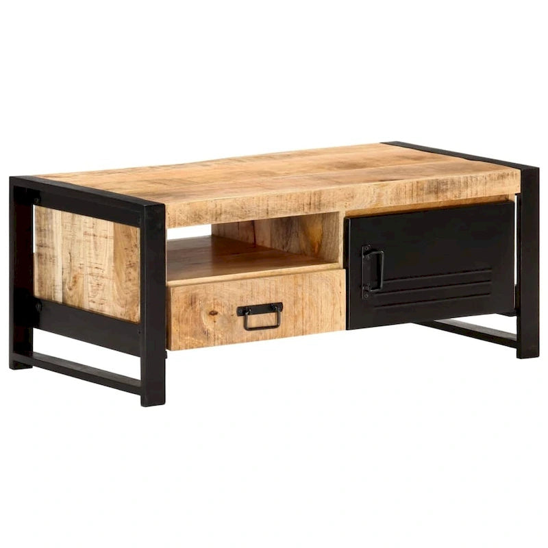 Brown Reclaimed Wood Coffee Table with Storage, 1-Piece