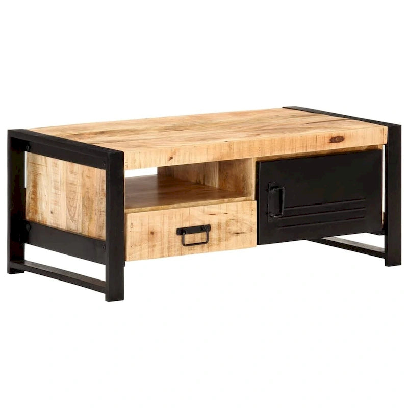 Brown Reclaimed Wood Coffee Table with Storage, 1-Piece