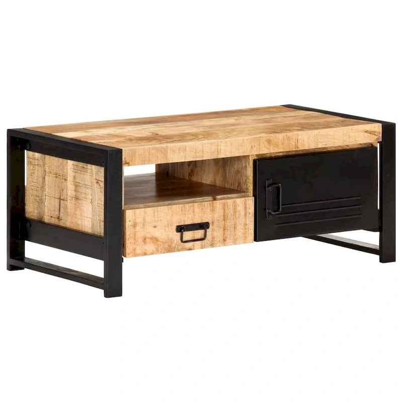 Brown Reclaimed Wood Coffee Table with Storage, 1-Piece