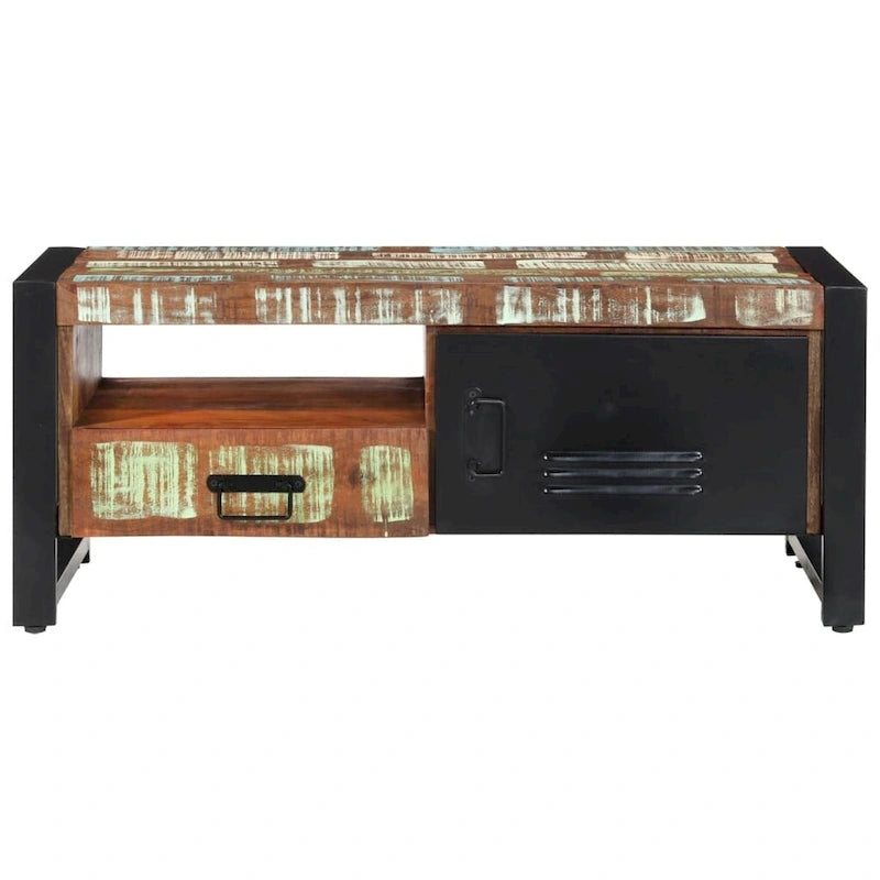 Brown Reclaimed Wood Coffee Table with Storage, 1-Piece