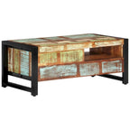 Brown Reclaimed Wood Coffee Table with Storage, 1-Piece