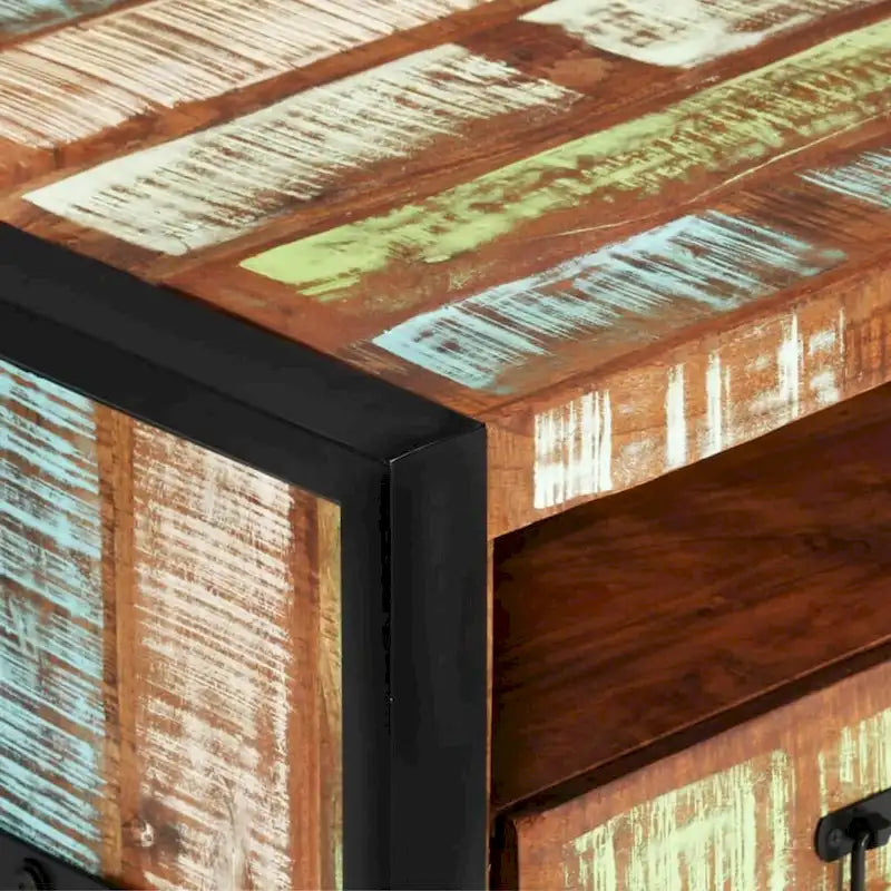 Brown Reclaimed Wood Coffee Table with Storage, 1-Piece