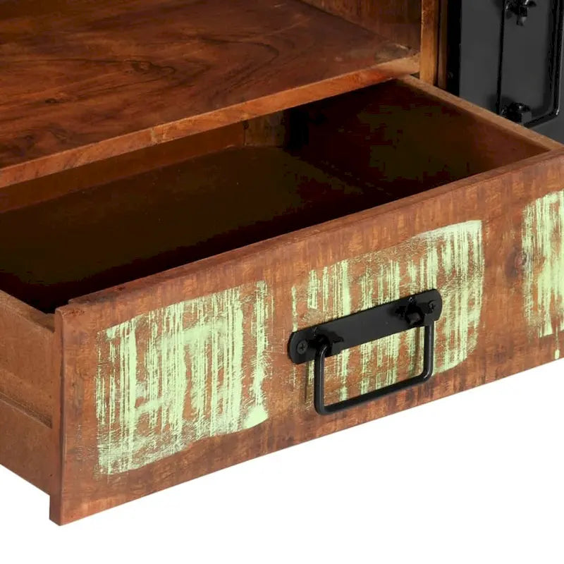 Brown Reclaimed Wood Coffee Table with Storage, 1-Piece