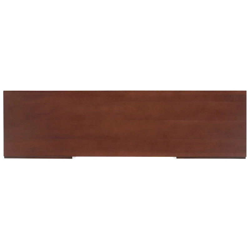54" Rattan 2-Door Media Stand - Black / White / Walnut, Natural Accents