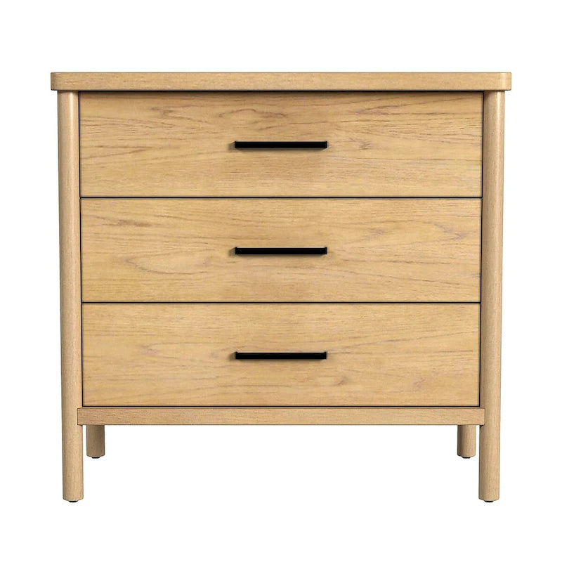 Soft Brown / Natural 3-Drawer Dresser with Rounded Legs