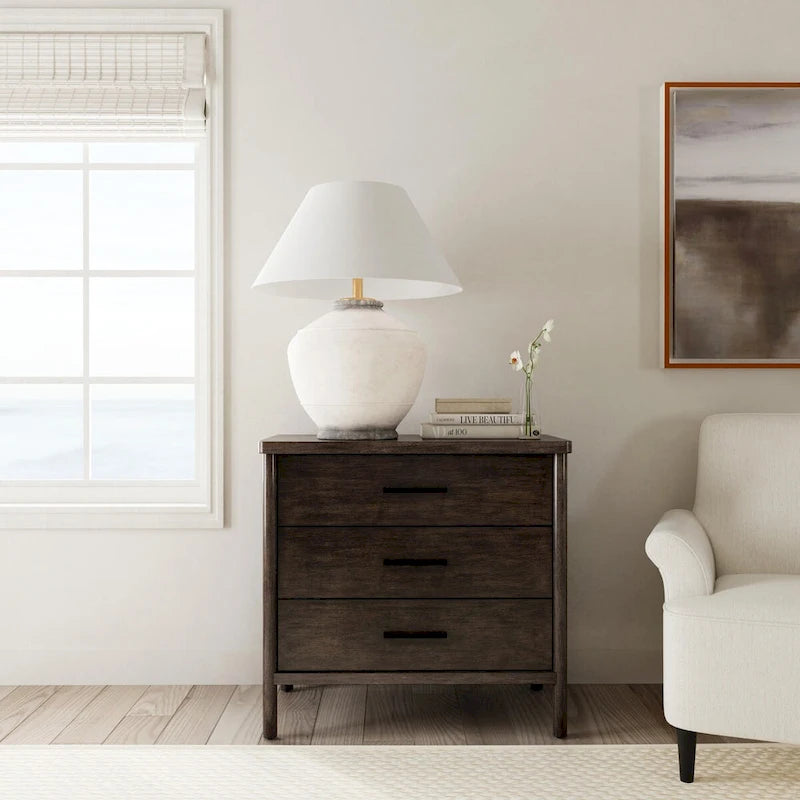 Soft Brown / Natural 3-Drawer Dresser with Rounded Legs