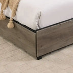 Antique Gray Queen Platform Bed with Storage Drawers & LED Headboard, 1-Person Assembly