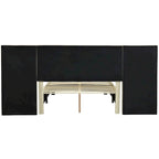 Pink / Beige / Grey Upholstered Platform Bed for 2, Full Size with Storage Headboard