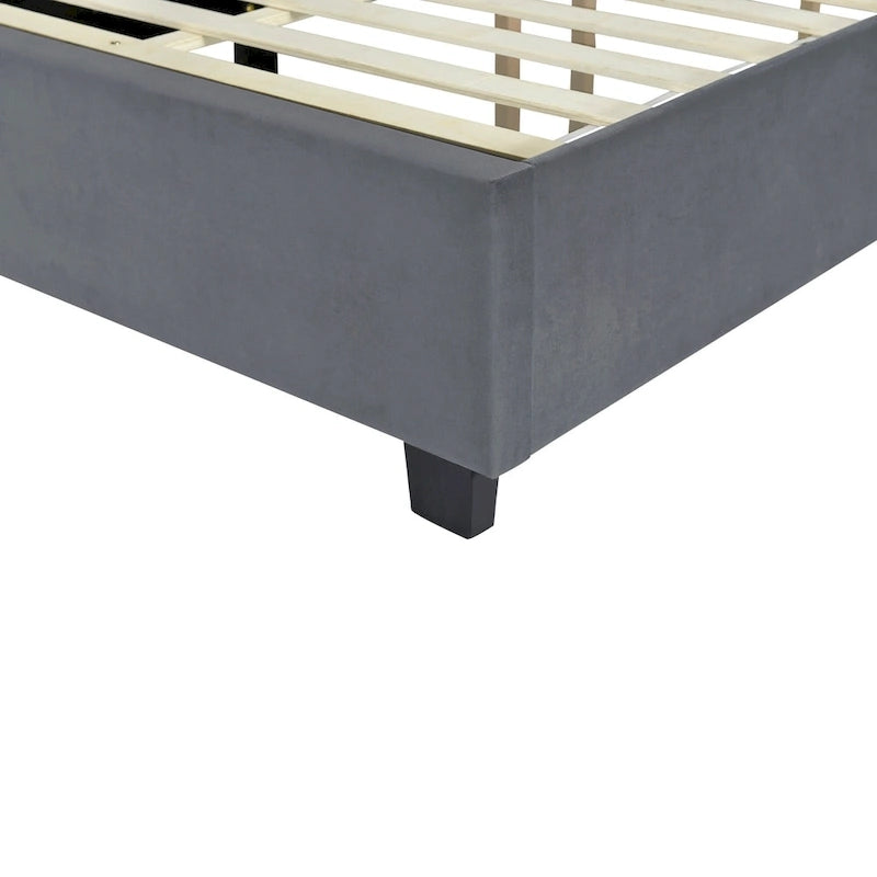 Pink / Beige / Grey Upholstered Platform Bed for 2, Full Size with Storage Headboard