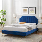 Velvet Upholstered Twin Platform Bed — Pink / Navy / Teal / White / Mint / Charcoal / Dusty Rose / Light Gray | For 1 Person