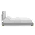 Velvet Upholstered Twin Platform Bed — Pink / Navy / Teal / White / Mint / Charcoal / Dusty Rose / Light Gray | For 1 Person
