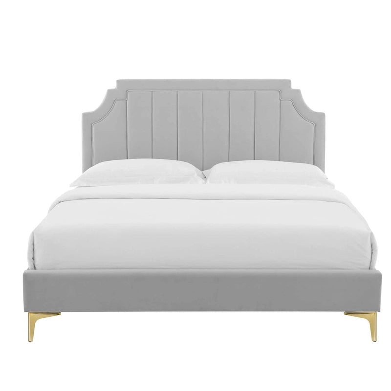 Velvet Upholstered Twin Platform Bed — Pink / Navy / Teal / White / Mint / Charcoal / Dusty Rose / Light Gray | For 1 Person