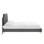 Velvet Upholstered Twin Platform Bed — Pink / Navy / Teal / White / Mint / Charcoal / Dusty Rose / Light Gray | For 1 Person
