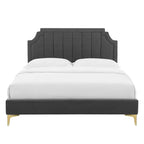 Velvet Upholstered Twin Platform Bed — Pink / Navy / Teal / White / Mint / Charcoal / Dusty Rose / Light Gray | For 1 Person