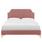 Velvet Upholstered Twin Platform Bed — Pink / Navy / Teal / White / Mint / Charcoal / Dusty Rose / Light Gray | For 1 Person