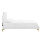Velvet Upholstered Twin Platform Bed — Pink / Navy / Teal / White / Mint / Charcoal / Dusty Rose / Light Gray | For 1 Person