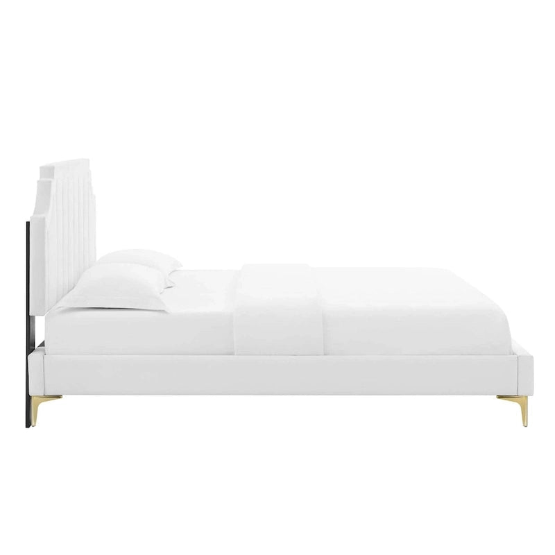 Velvet Upholstered Twin Platform Bed — Pink / Navy / Teal / White / Mint / Charcoal / Dusty Rose / Light Gray | For 1 Person
