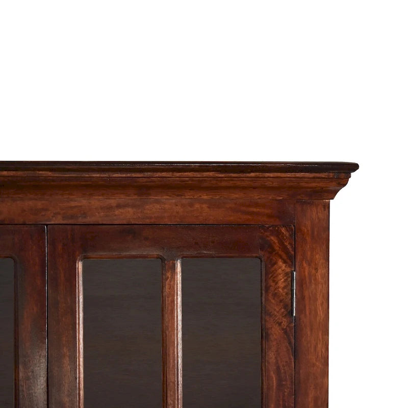 Cherry Finish Solid Wood Display Cabinet, Single Door