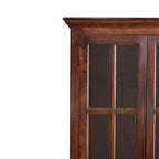 Cherry Finish Solid Wood Display Cabinet, Single Door