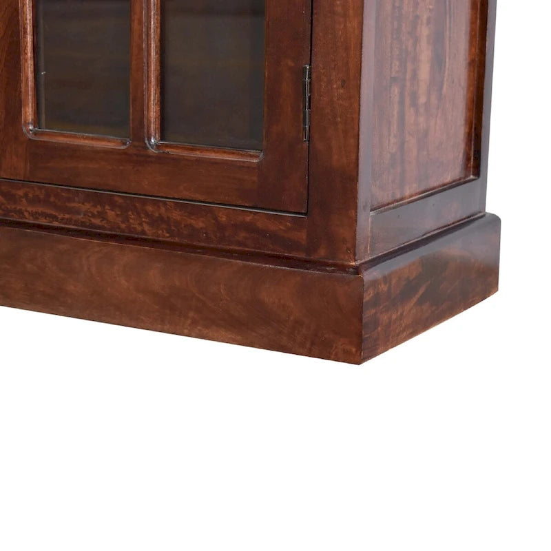 Cherry Finish Solid Wood Display Cabinet, Single Door