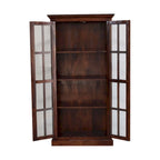 Cherry Finish Solid Wood Display Cabinet, Single Door