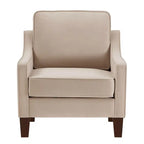 Single Seat Velvet Accent Chair with Wooden Legs - Black / Navy Blue / Taupe